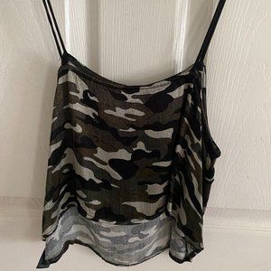 Topshop Crop Camo Print Camisole